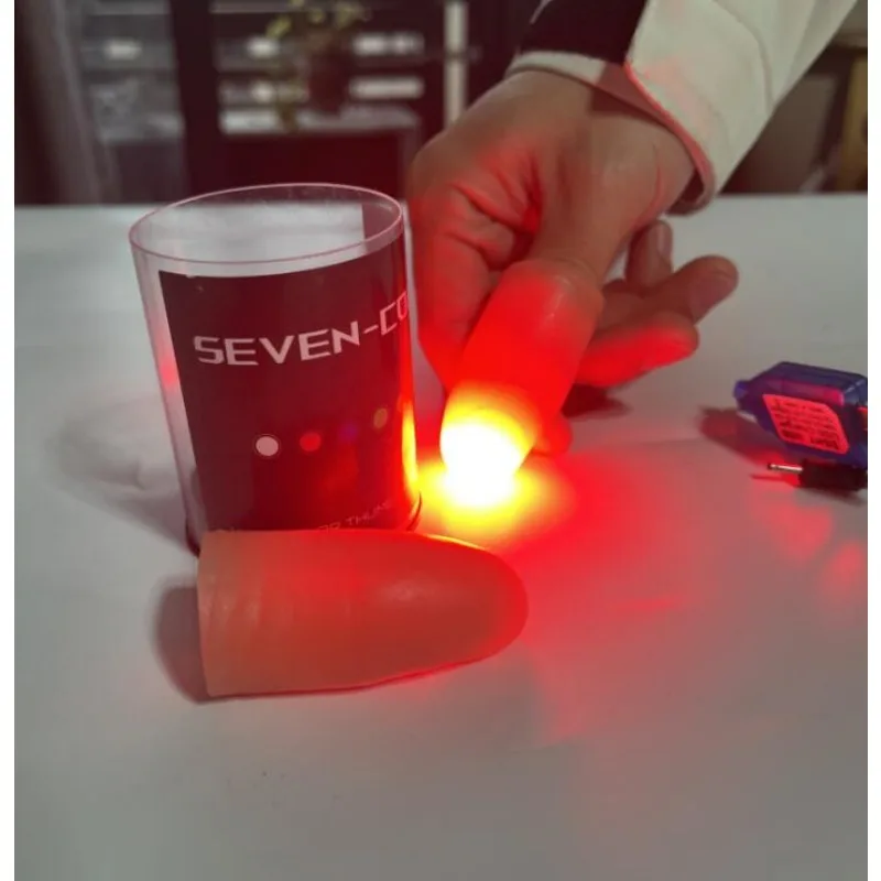 Thumb Tip Magic Trick Set - سبعة ألوان مصباح ليد الإبهام نصائح