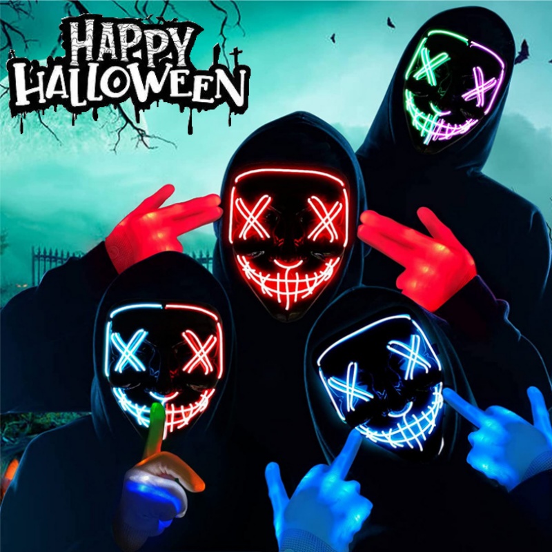 Led Purge Mask Halloween - قناع تنكري للهالوين المخيف يضيء قناع