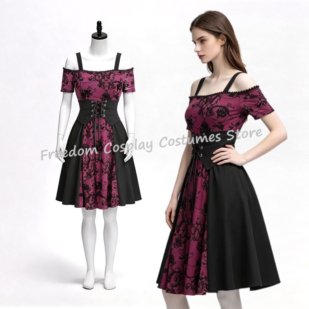 Medieval Renaissance Dress Women - فستان قصير نسائي قوطي من القرون
