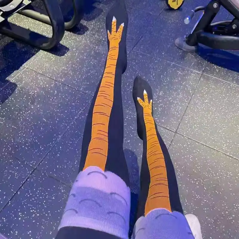 Funny Chicken Leg Socks - العصرية النساء الجوارب مع طول الركبة