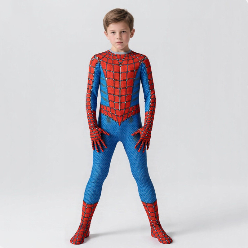 Spiderman Jumpsuit Kids - بدلة قفز شبكية للأطفال الخارقين للجنسين،