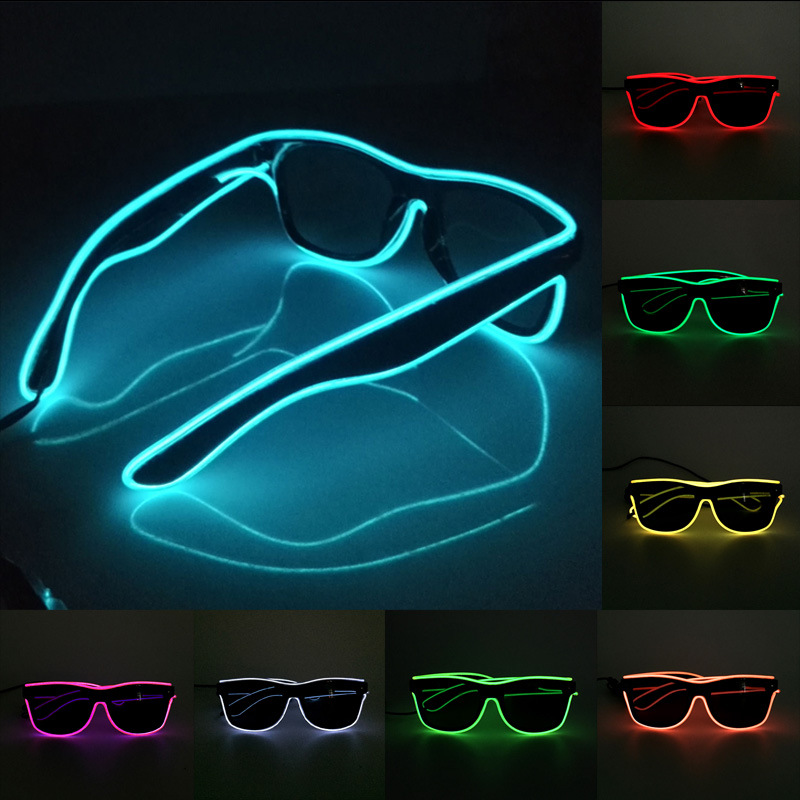Glow In The Dark Party Glasses - 1 قطعة وامض EL سلك Led