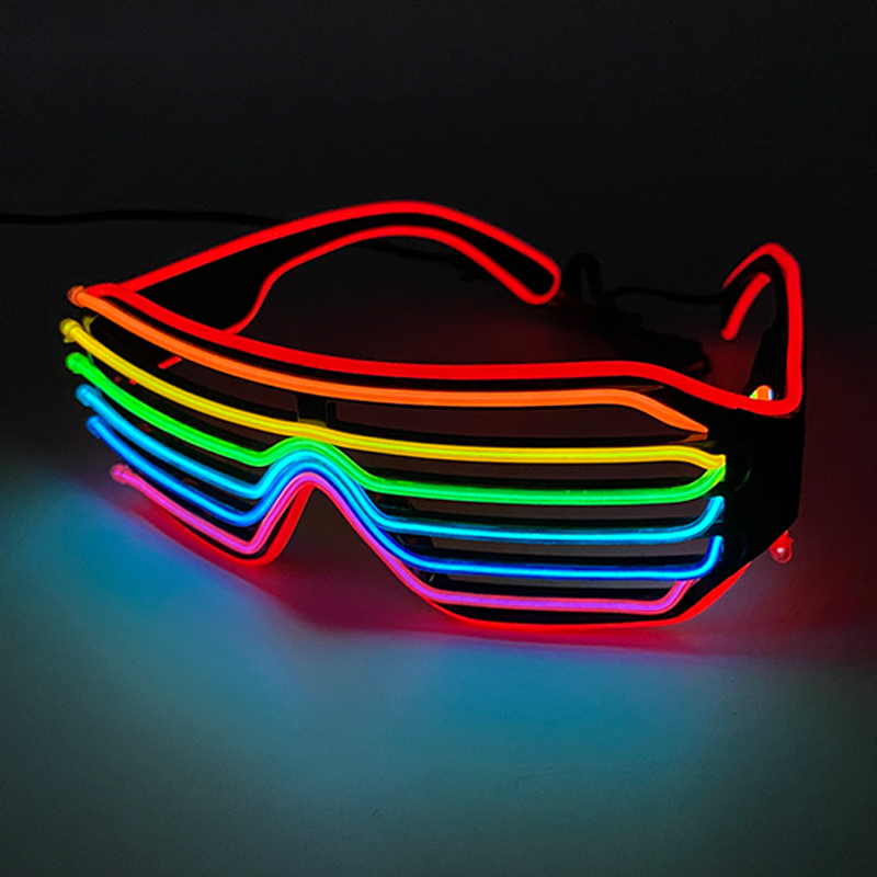 Glow In The Dark Party Glasses - الفلورسنت الملونة متوهجة نظارات LED تضيء