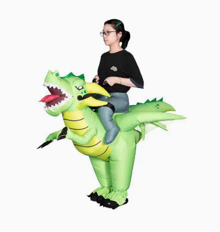 1 قطعة زي تنكري قابل للنفخ لرا - مراجعة Inflatable Dinosaur Costume Adult وسعره