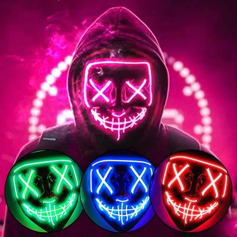 أقنعة الهالوين للرجال والنساء  - مراجعة Led Purge Mask Halloween وسعره