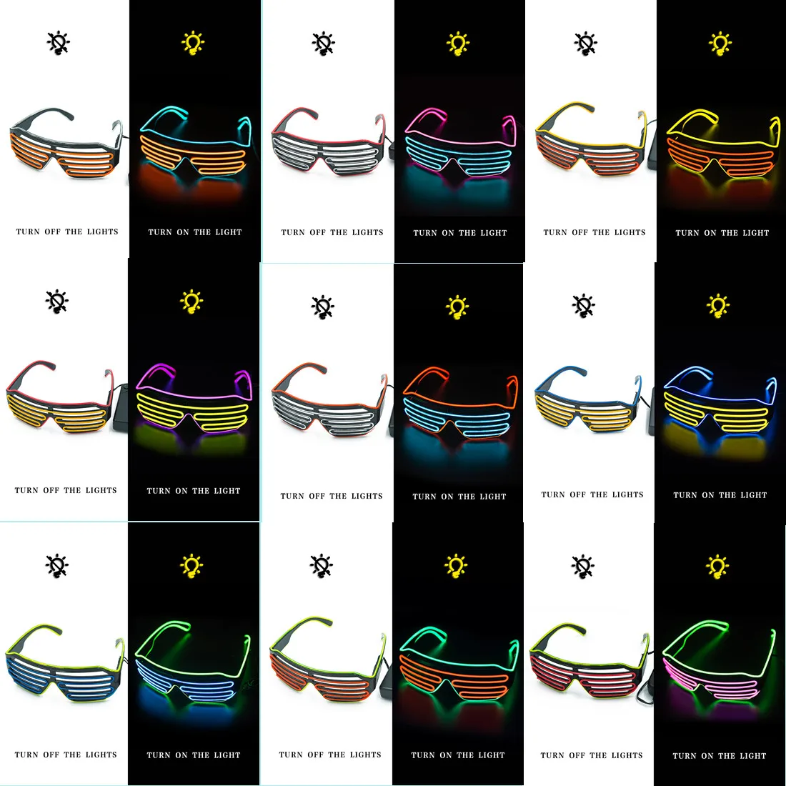 LED متوهجة نظارات Gafas مضيئة  - مراجعة Glow In The Dark Party Glasses وسعره