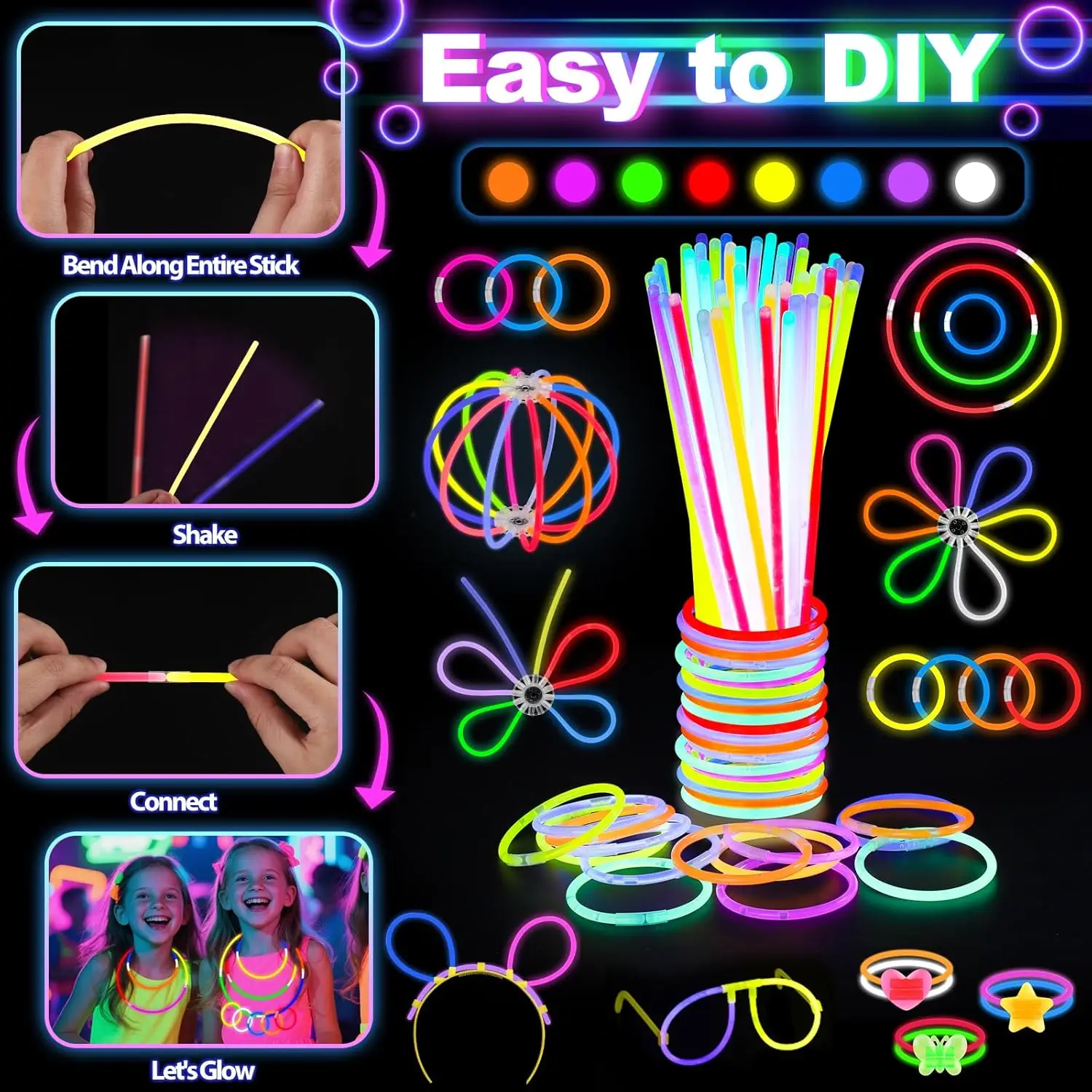 128 قطعة من النظارات المضيئة و - مراجعة Glow In The Dark Party Glasses وسعره