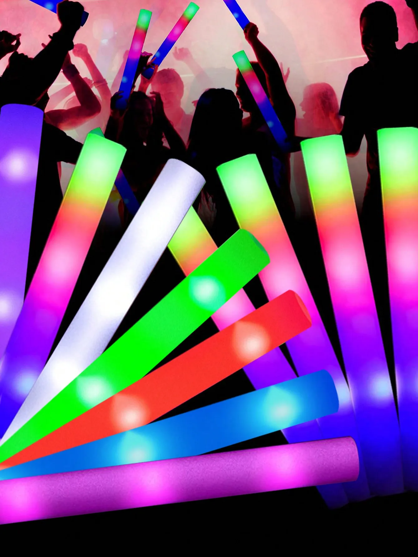 20/30 قطعة من عصي الإضاءة الرغ - مراجعة Flashing Led Foam Sticks Party وسعره