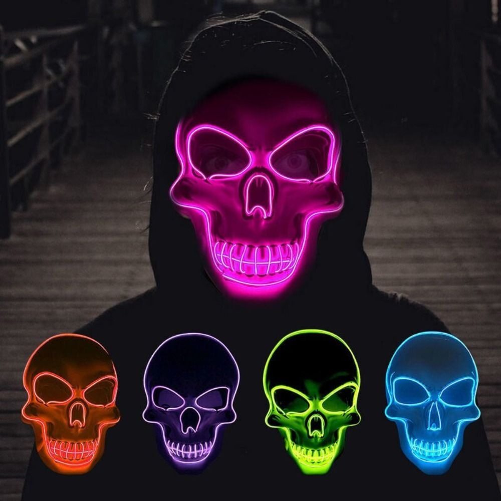 أزياء الرعب هالوين الجمجمة قنا - مراجعة Led Purge Mask Halloween وسعره