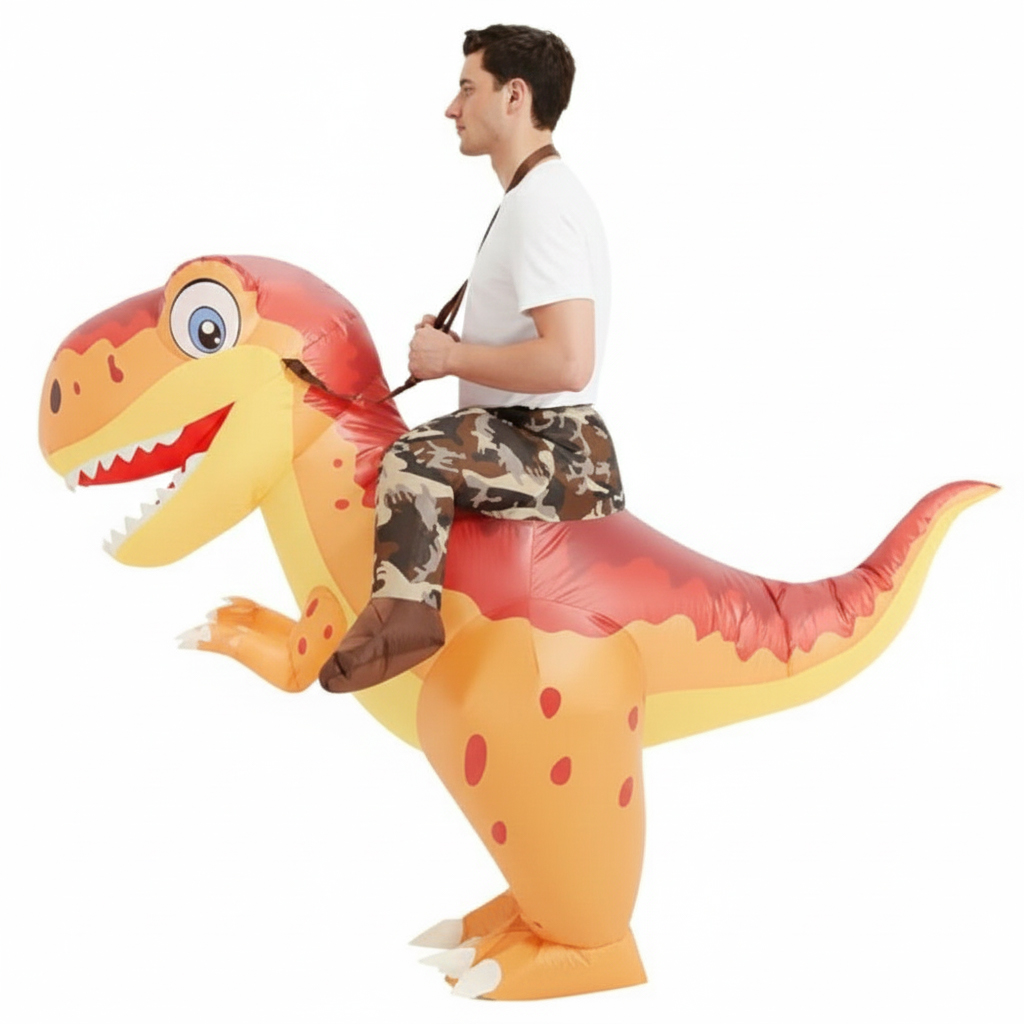 زي ديناصور قابل للنفخ للبالغين - مراجعة Inflatable Dinosaur Costume Adult وسعره