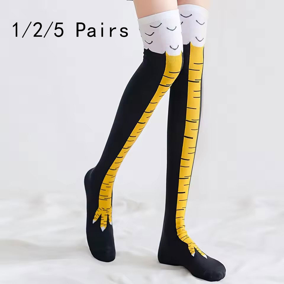 1/2/5/10 Pairs النساء جوارب طو - مراجعة Funny Chicken Leg Socks وسعره