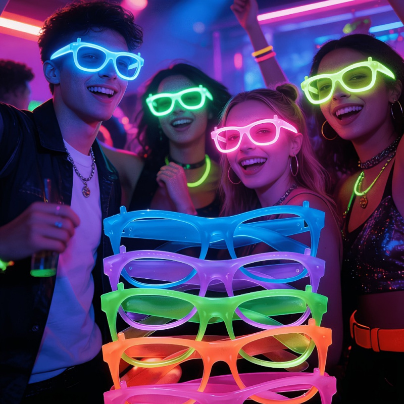 2/12 قطعة من النظارات المتوهجة - مراجعة Glow In The Dark Party Glasses وسعره