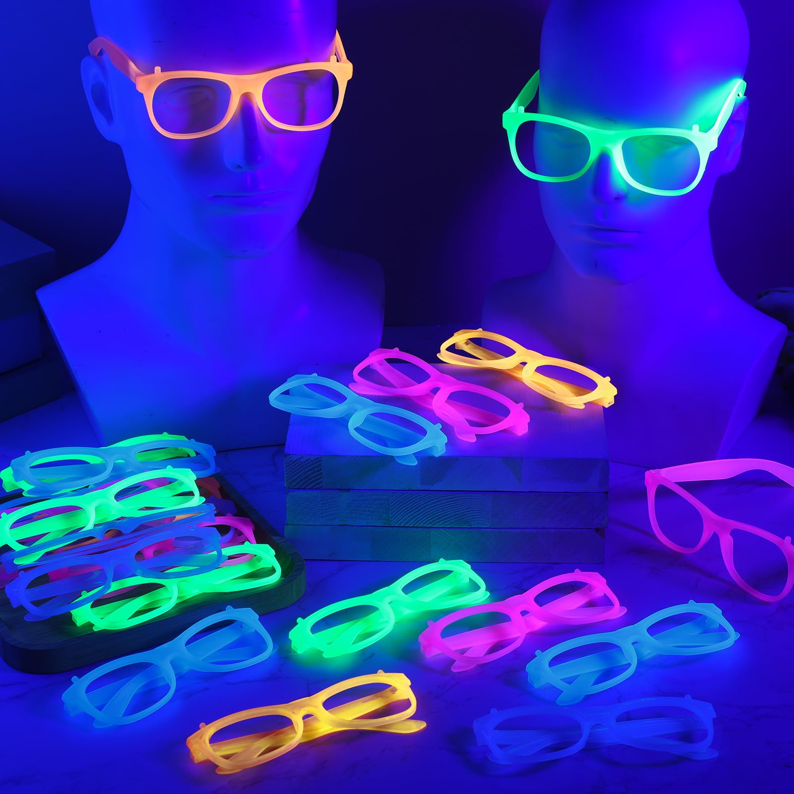 2/12 قطعة من النظارات المتوهجة - مراجعة Glow In The Dark Party Glasses وسعره