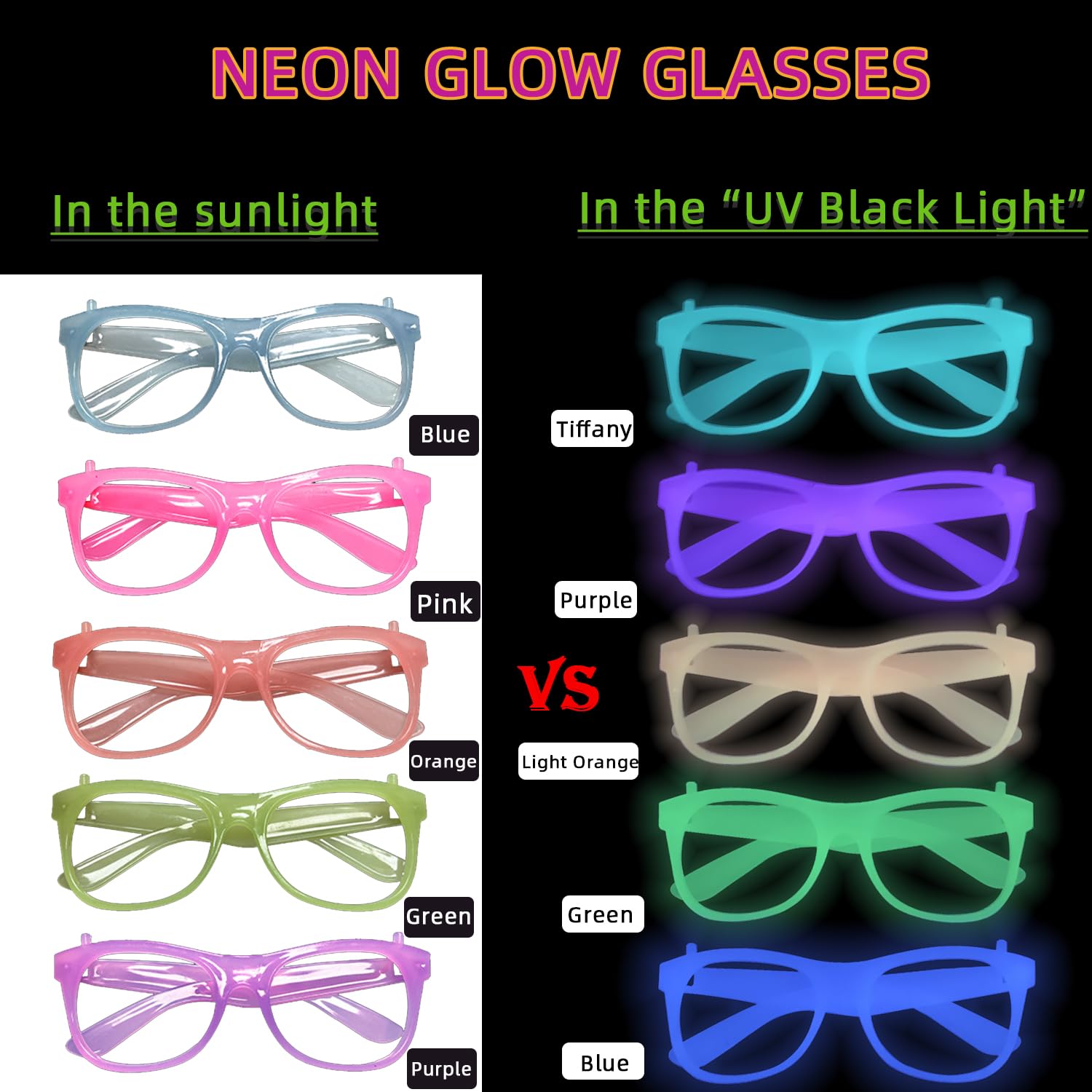 2/12 قطعة من النظارات المتوهجة - مراجعة Glow In The Dark Party Glasses وسعره