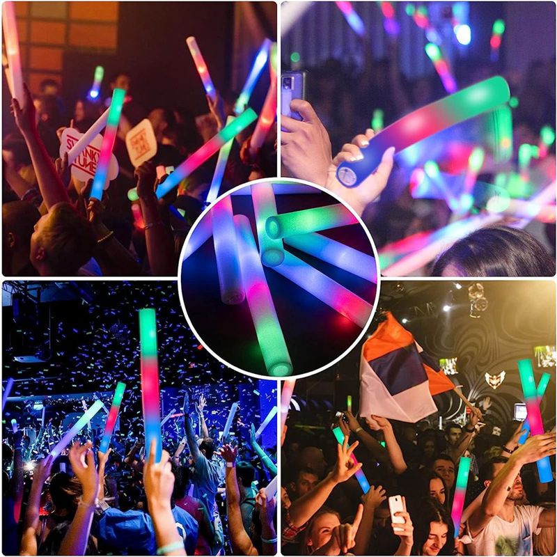 【صفقة كبيرة】عصي مضيئة بالجملة، - مراجعة Flashing Led Foam Sticks Party وسعره