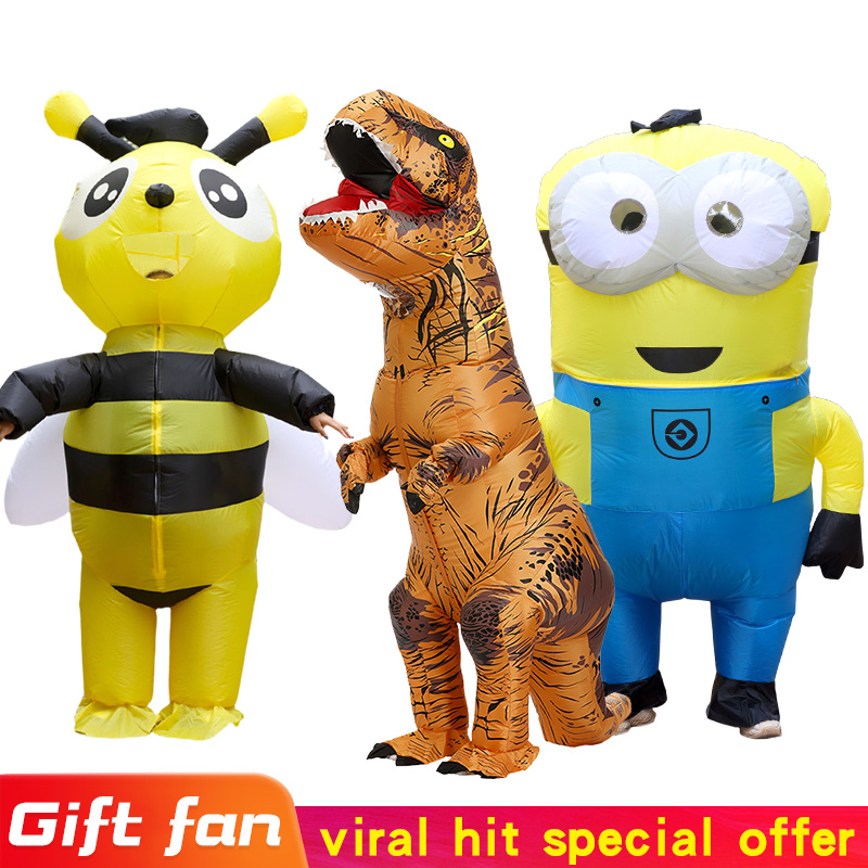 زي حفلات قابل للنفخ على شكل فأ - مراجعة Inflatable Dinosaur Costume Adult وسعره