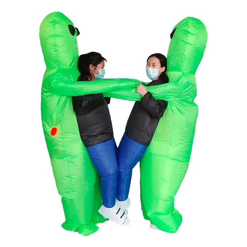 والوحش نفخ كاري الأخضر الغريبة - مراجعة Inflatable Dinosaur Costume Adult وسعره