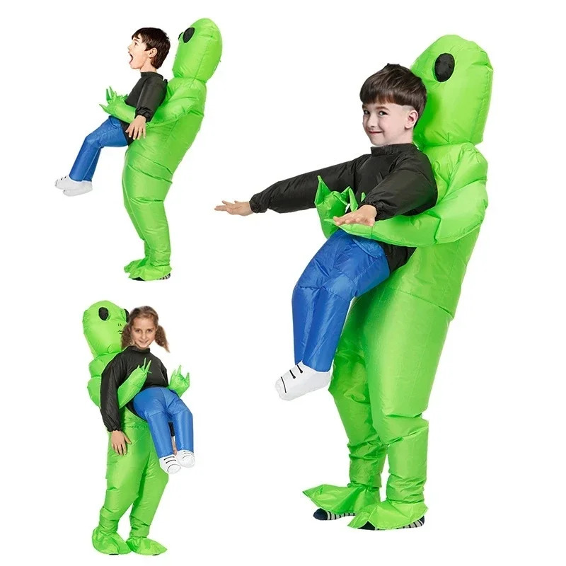 والوحش نفخ كاري الأخضر الغريبة - مراجعة Inflatable Dinosaur Costume Adult وسعره