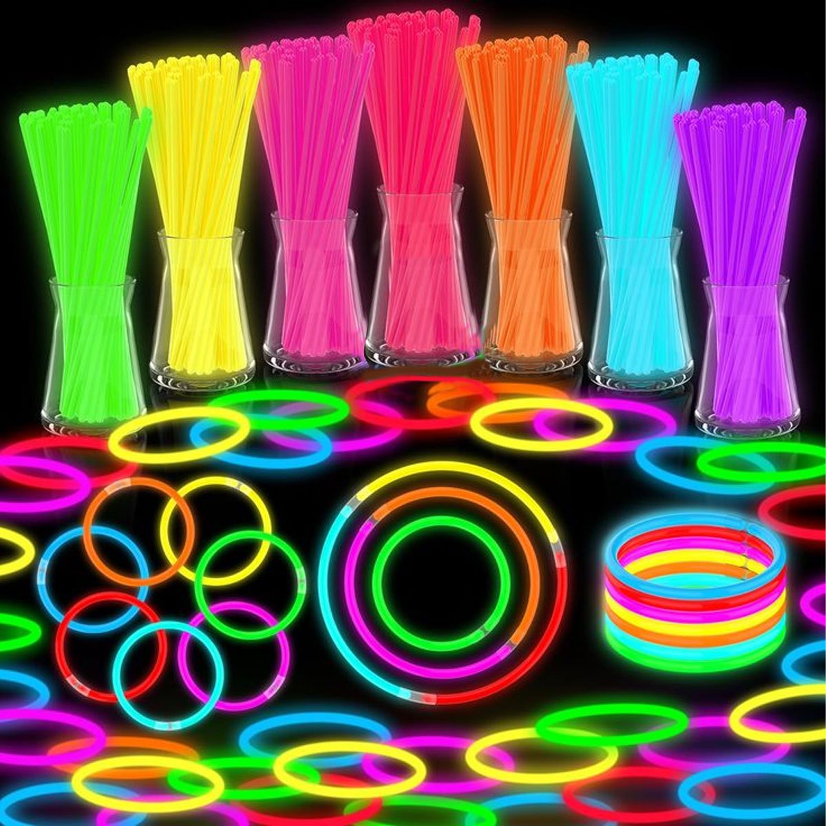 مجموعة عصي الإضاءة المضيئة 15/ - مراجعة Glow In The Dark Party Glasses وسعره
