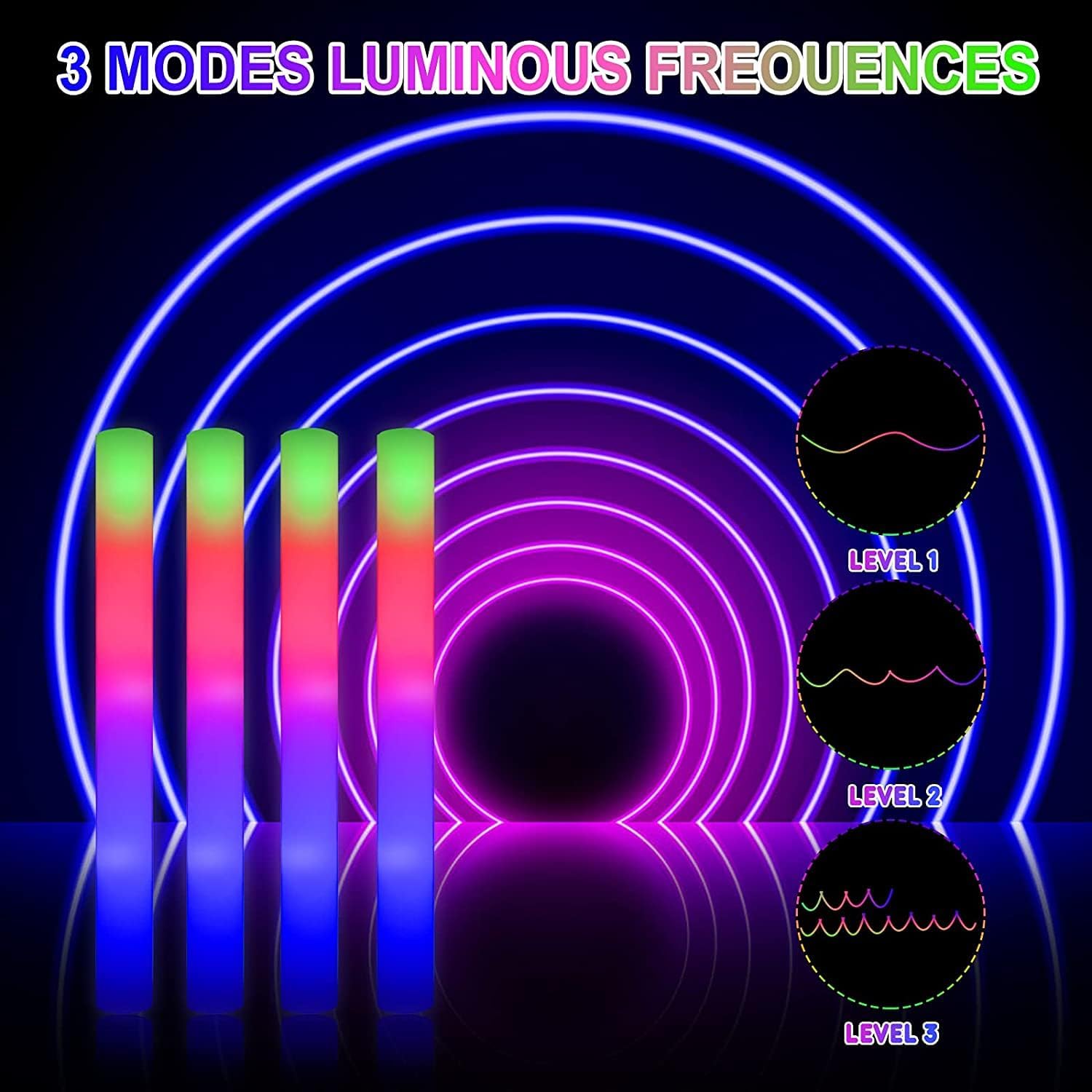 102 قطعة LED رغوة العصي يهتف أ - مراجعة Flashing Led Foam Sticks Party وسعره
