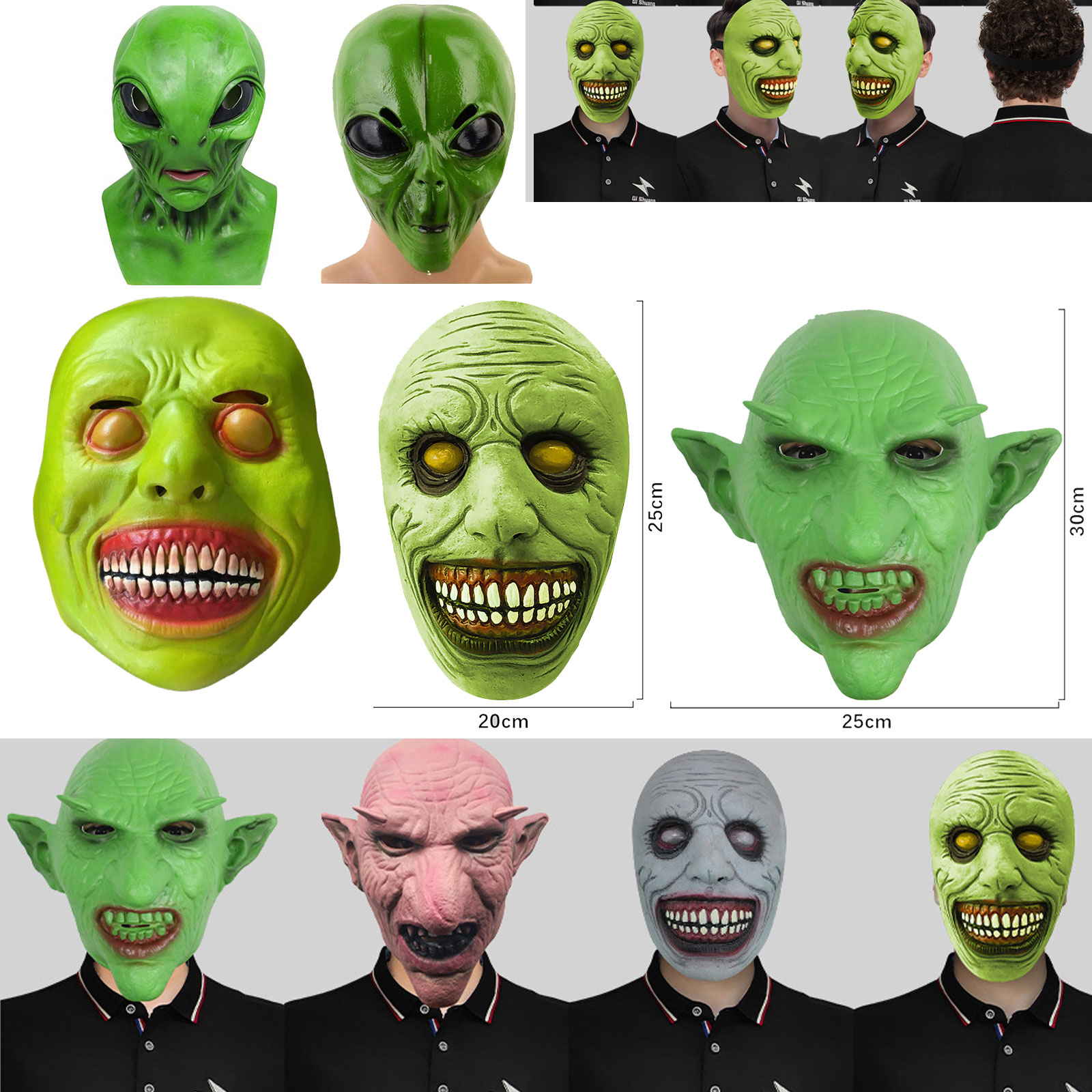 قناع الهالوين الغريب واقعي زين - مراجعة Latex Alien Mask Realistic وسعره