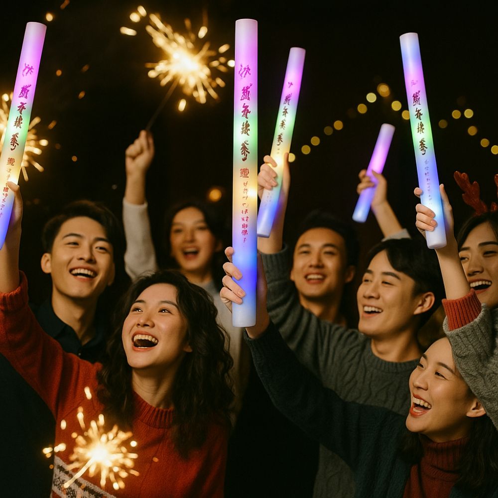 جو الدعائم الملونة الإسفنج توه - مراجعة Flashing Led Foam Sticks Party وسعره